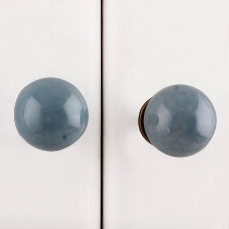 Grey Small Ceramic Dresser Knob